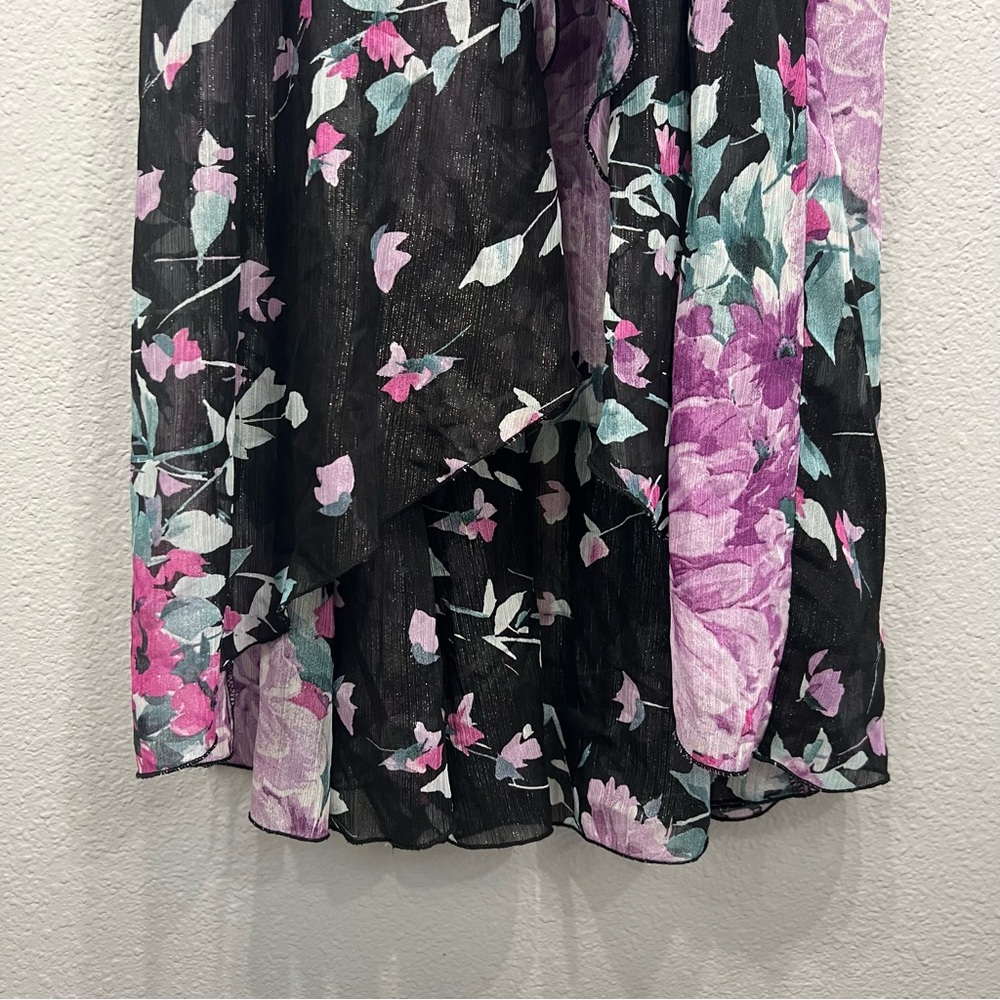 Alexa B Nites Shimmer Wrap Floral Maxi Dress - Picture 6 of 16